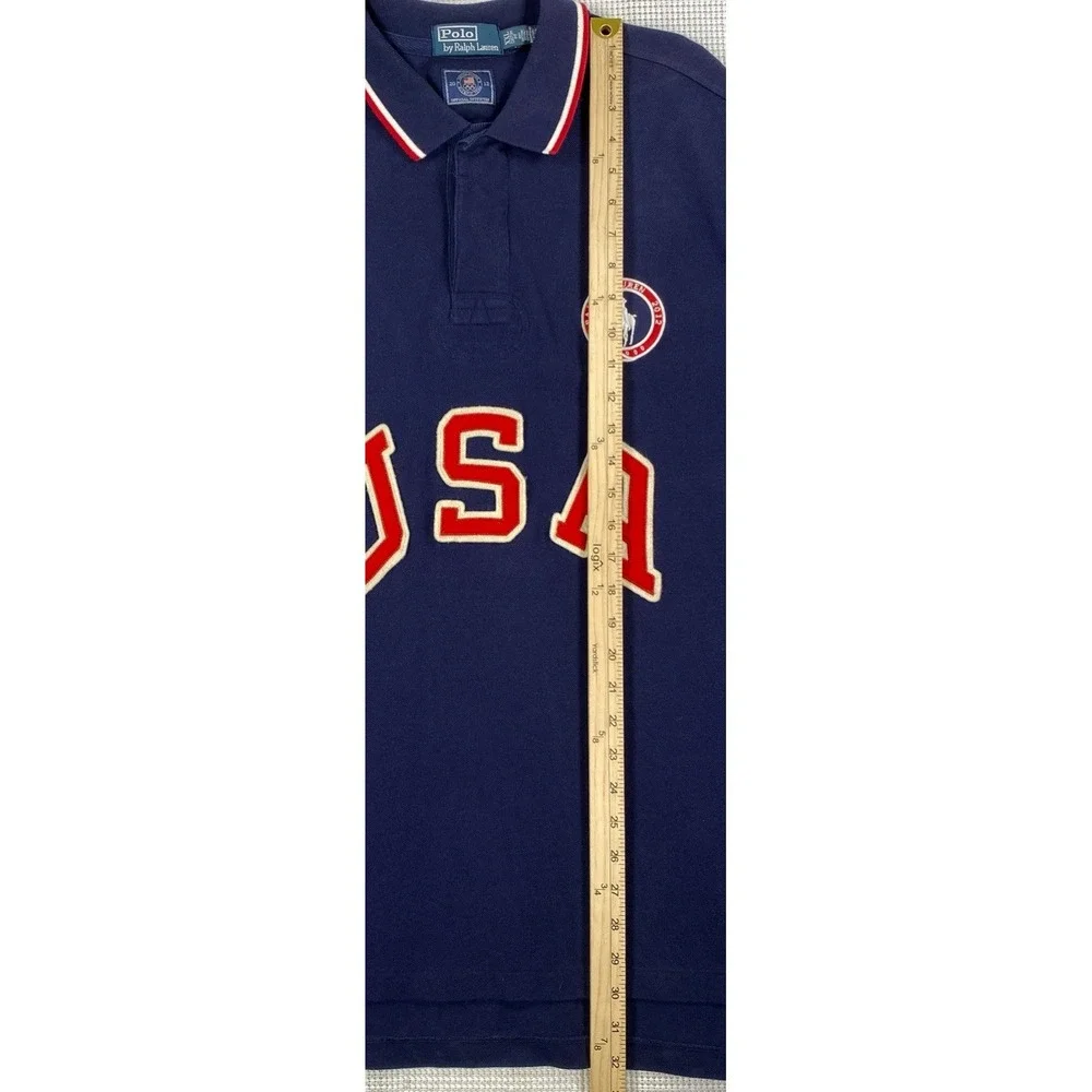 Polo Ralph Lauren USA Olympic 2012 Polo Shirt Men's XXL Custom Fit Navy Blue